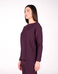 COMPLETO IN MAGLIA COZY AMELIE PRUGNA