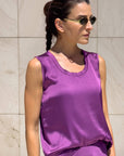 TOP SPALLA LARGA NORA IN SATIN SICILIA