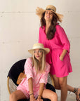 SHORT IBIZA IN GARZA DI COTONE FUCSIA