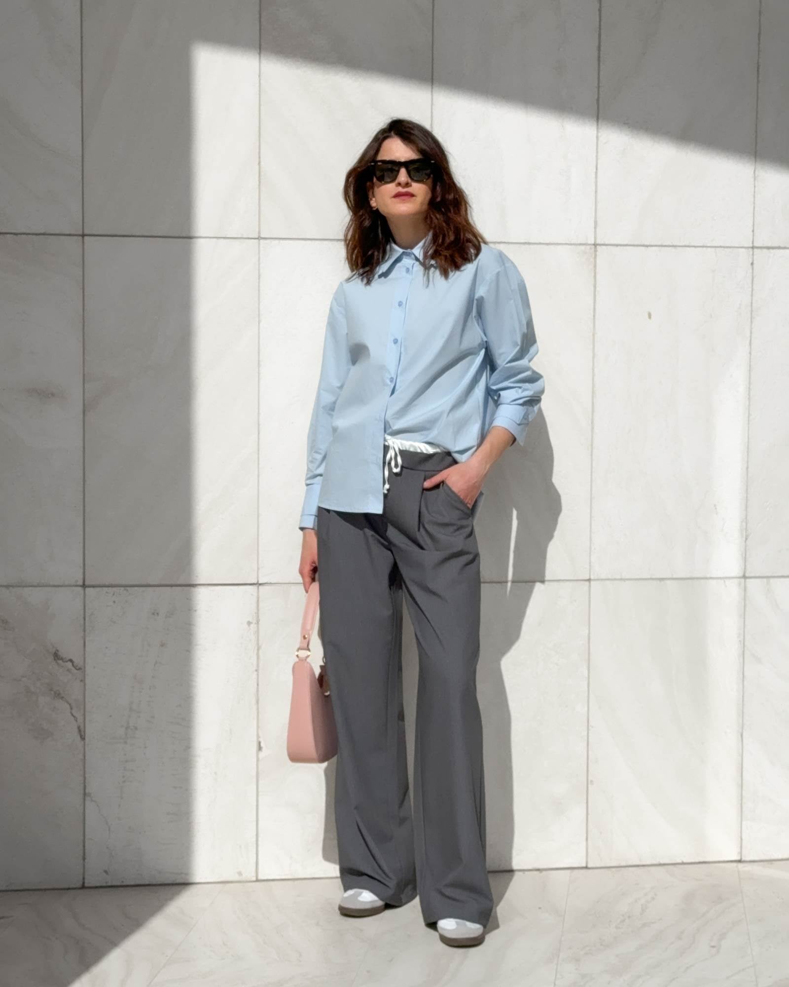 CAMICIA DOUBLE CELESTE