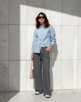 CAMICIA DOUBLE CELESTE