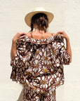 CAMICIA LEONA IN POPELINE DI VISCOSA CIOCCOLATO