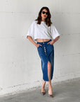DENIM DIVA SKIRTS DARK WASH