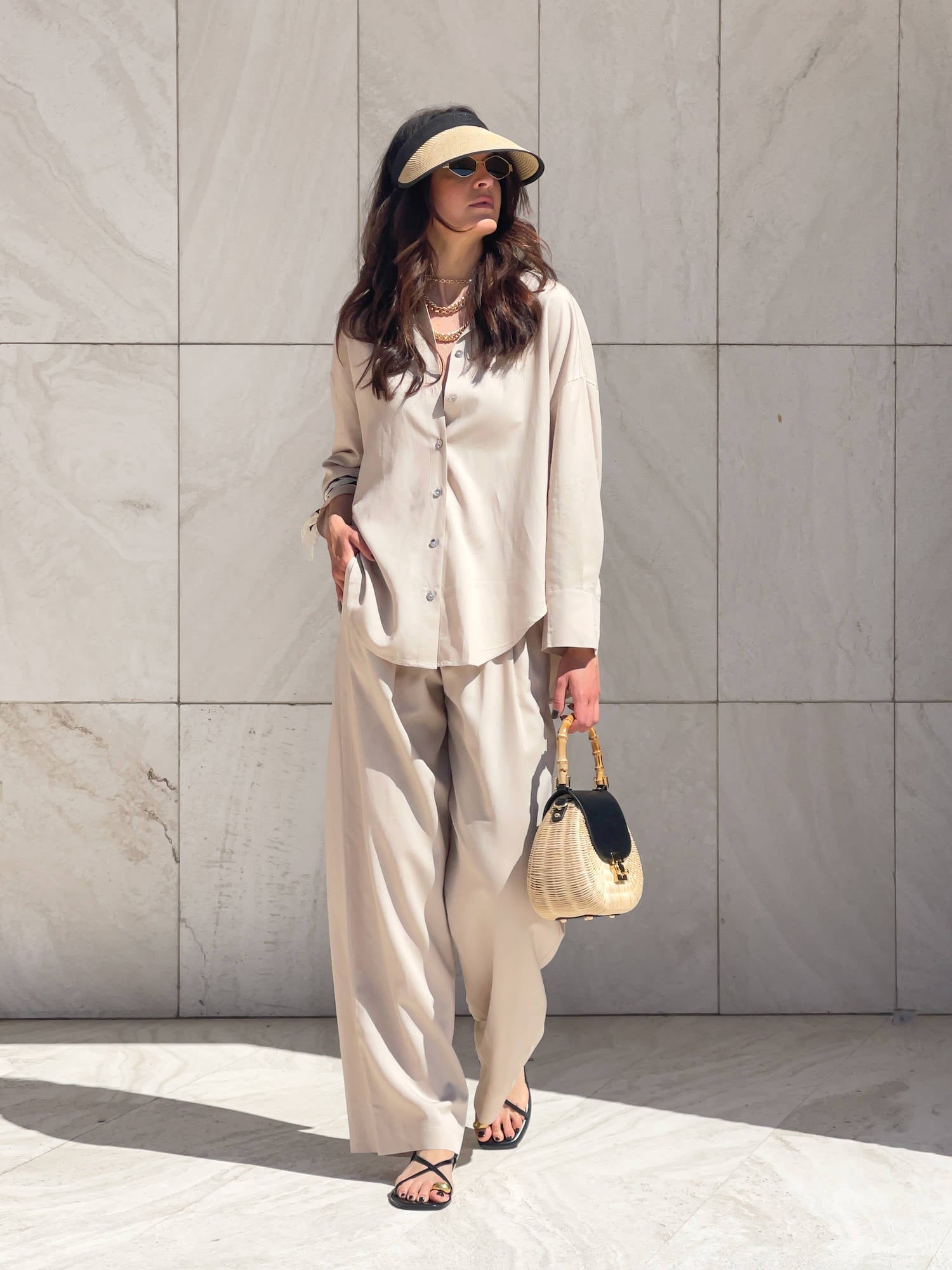 PANTALONE IN LINO VISCOSA MISTRAL SABBIA