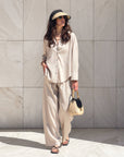 PANTALONE IN LINO VISCOSA MISTRAL SABBIA