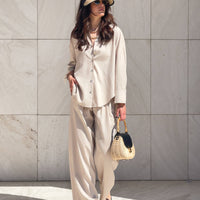 PANTALONE IN LINO VISCOSA MISTRAL SABBIA