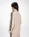 FELPA BARNEY CON ZIP BEIGE MARRONE