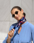 FOULARD EVORA IN SETA BLU