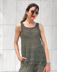 TOP CON FRANGE ANDYE OLIVE