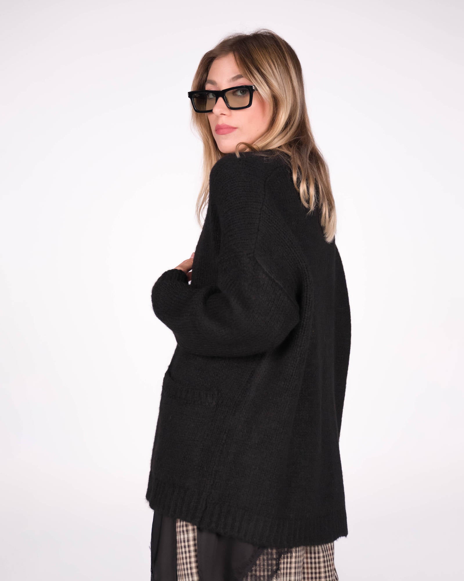 CARDIGAN ASTRAT NERO