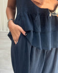 COMPLETO IN LINO BOERO BLU