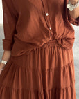 GONNA IN MUSSOLA PAULA DARK PLUM