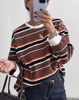 MAGLIA NIDO D'APE MARRONE NERO