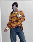 MAGLIA NIDO D'APE SENAPE MATTONE