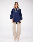 T-SHIRT OVER LINDSEY BLU NAVY
