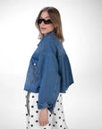 GIACCA CAMICIA FALCO IN DENIM BLU