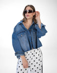 GIACCA CAMICIA FALCO IN DENIM BLU
