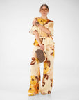 PANTALONE FLOWER CHLOE GIALLO CREMA