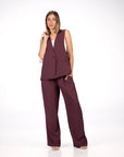 PANTALONE LISBONA MELANZANA
