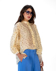CAMICIA VIVIAN POIS GIALLO TABACCO