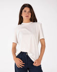 T-SHIRT CON SPALLINE KAFKA BIANCO