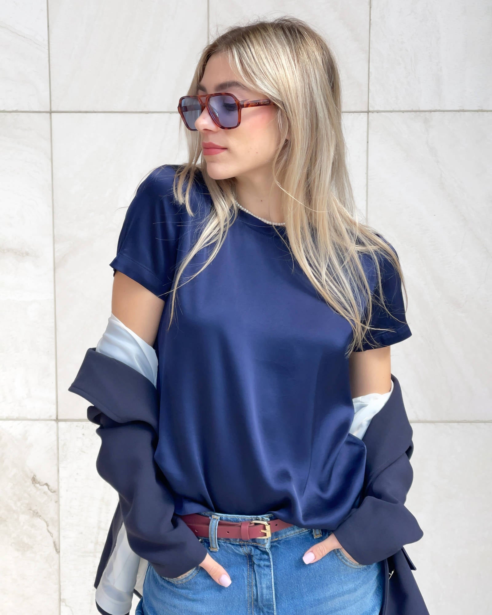 T-SHIRT SATIN NORA ECLISSI
