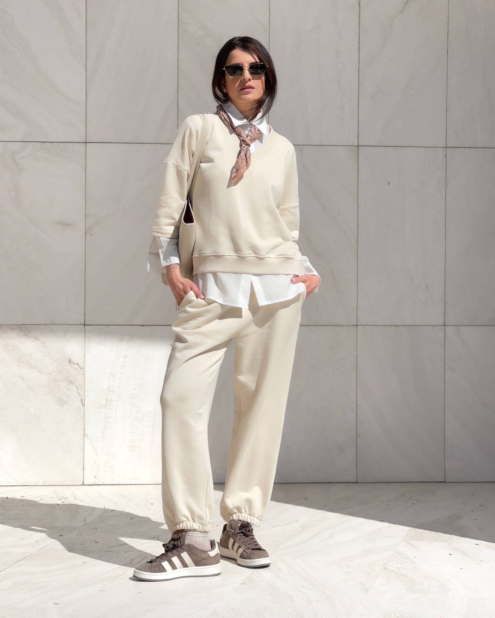 PANTALONI FELPA LEMONI CREMA