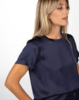 T-SHIRT NORA IN SATIN NIGHT