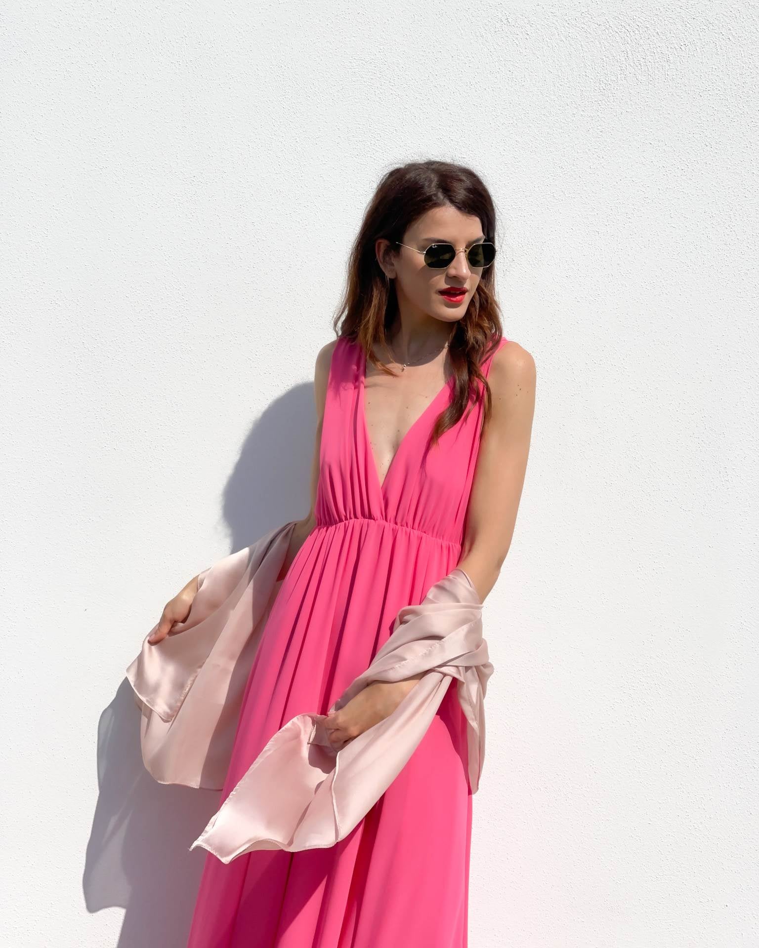LONG DRESS MICHELLE HOT CORAL