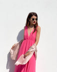 LONG DRESS MICHELLE HOT CORAL