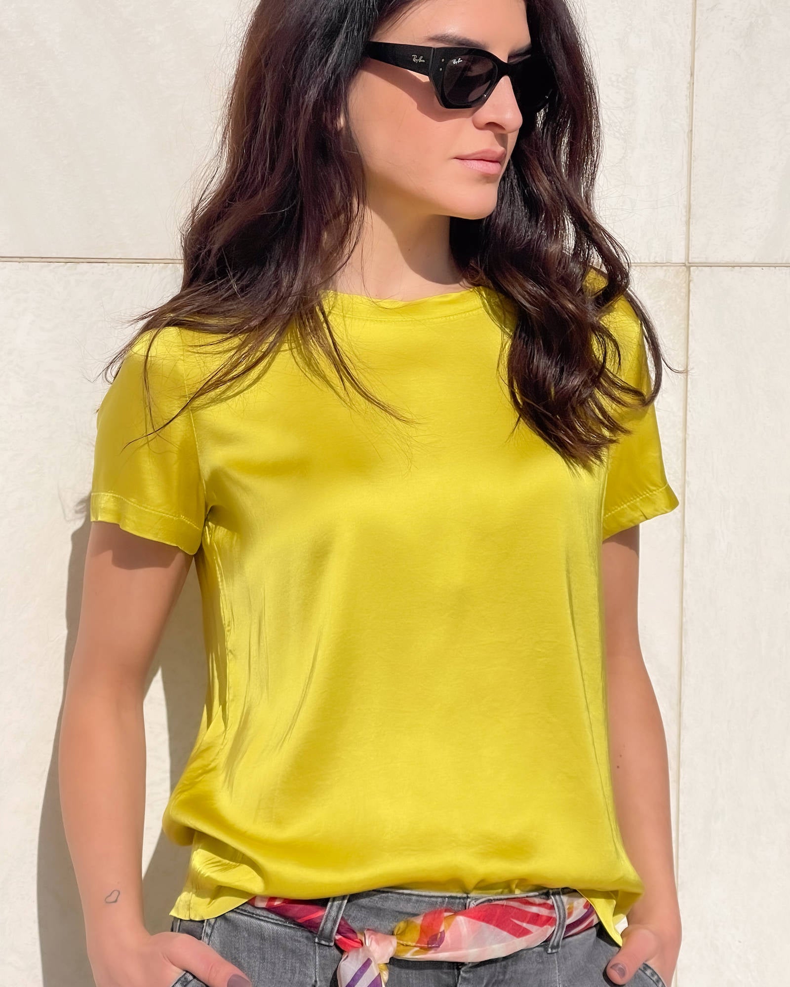 T-SHIRT SATIN NORA ACACIA