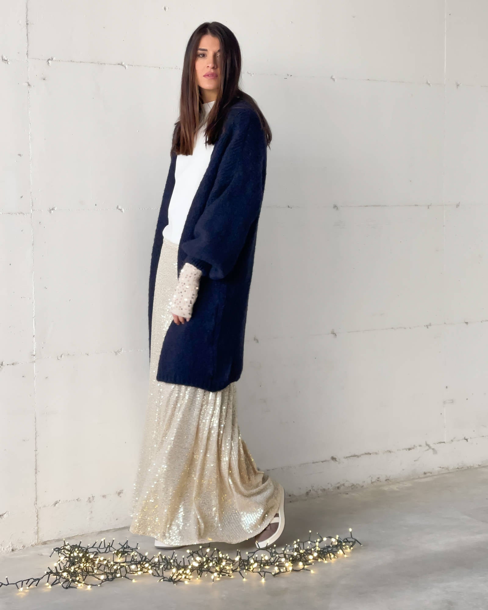 MAXI CARDIGAN COMFY BLU NAVY