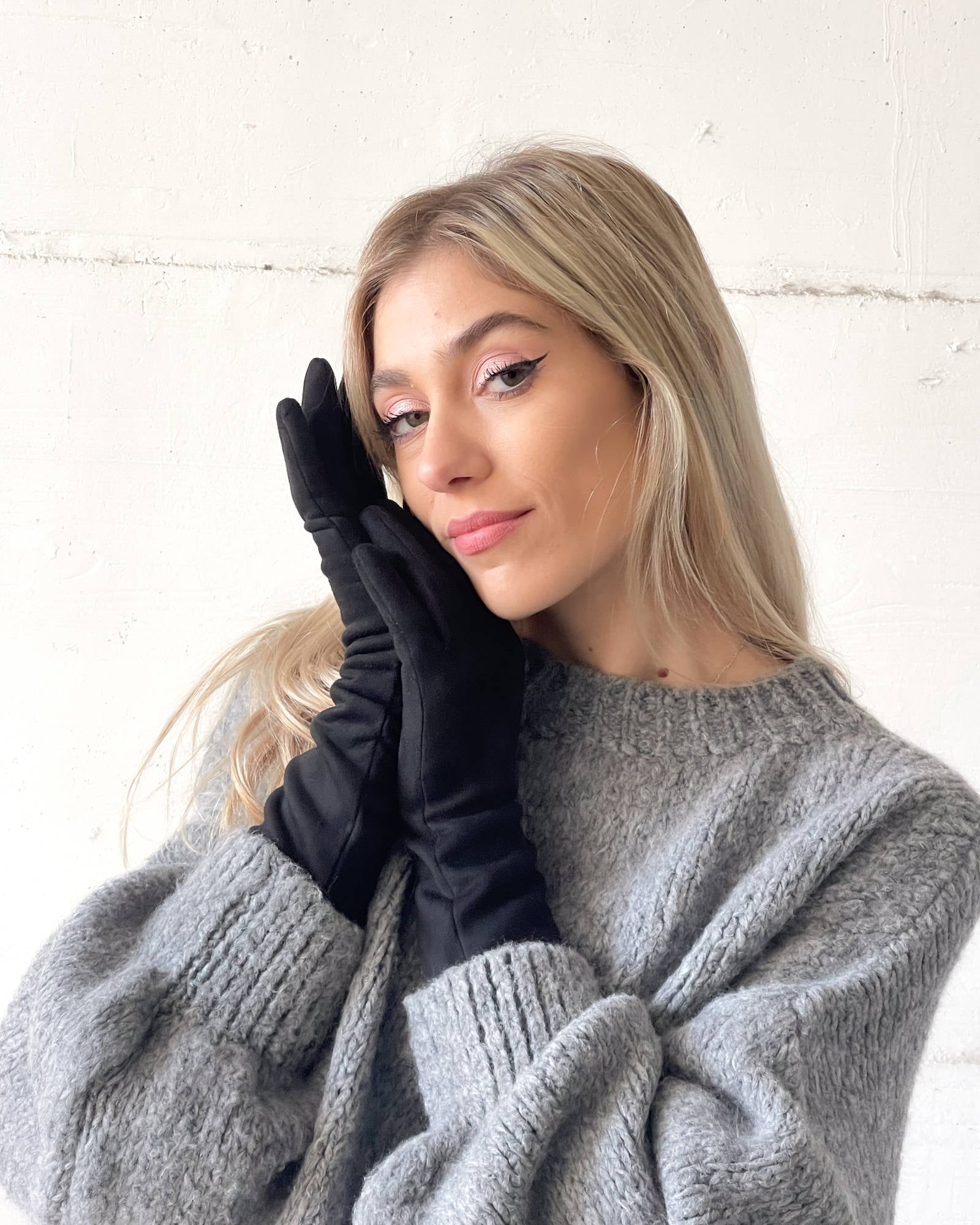 GUANTI LUNGHI VELOUR NERO