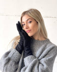 GUANTI LUNGHI VELOUR NERO