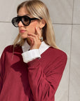 PULL KIARA IN VISCOSA CALDA BORDEAUX