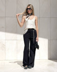 TOP NORA IN SATIN BURRO