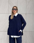 PULL KIARA IN VISCOSA CALDA BLU