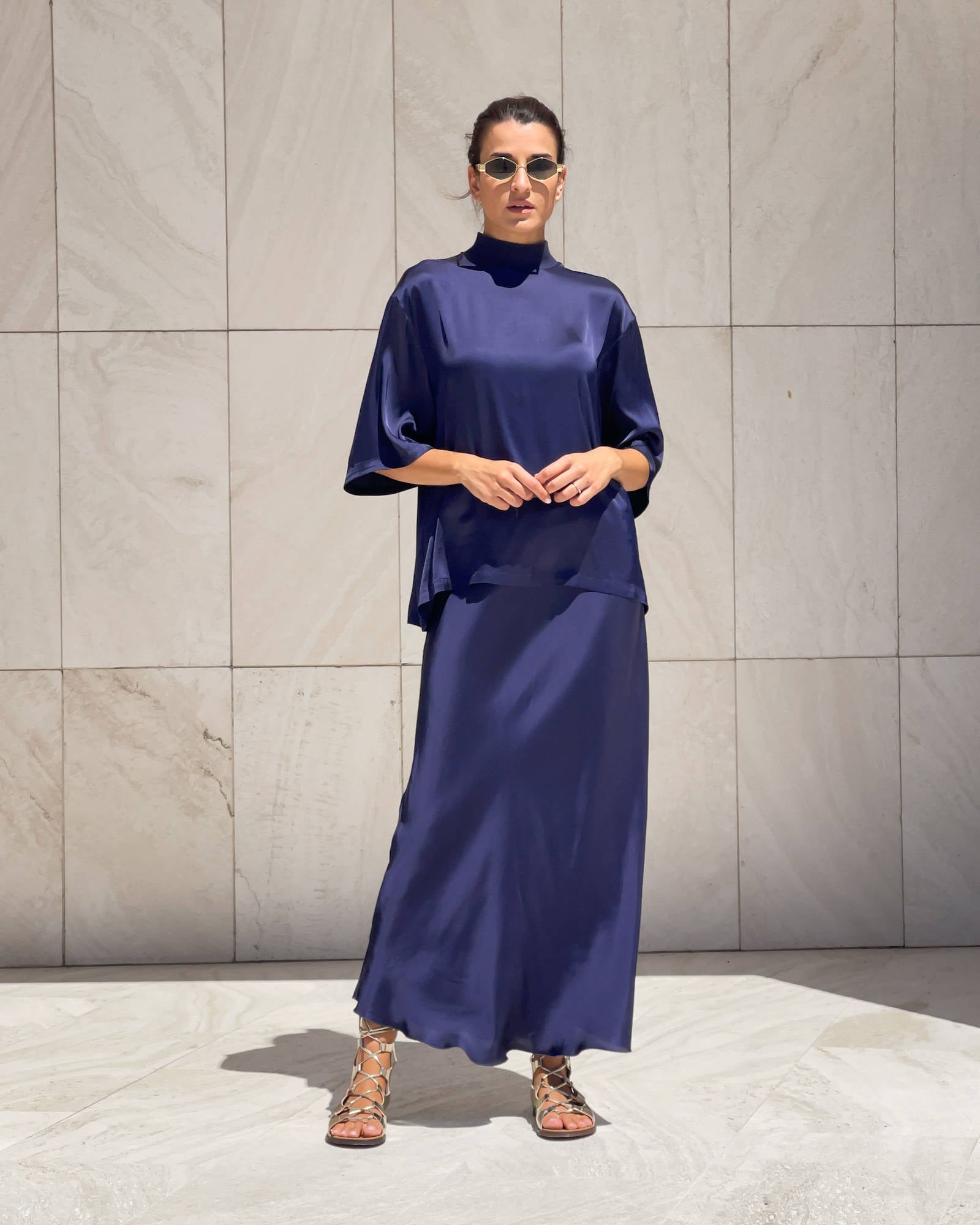 T-SHIRT OVER IN SATIN NORA NIGHT