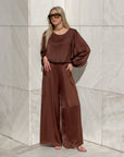 PANTALONE SATIN JADE' CHOCO