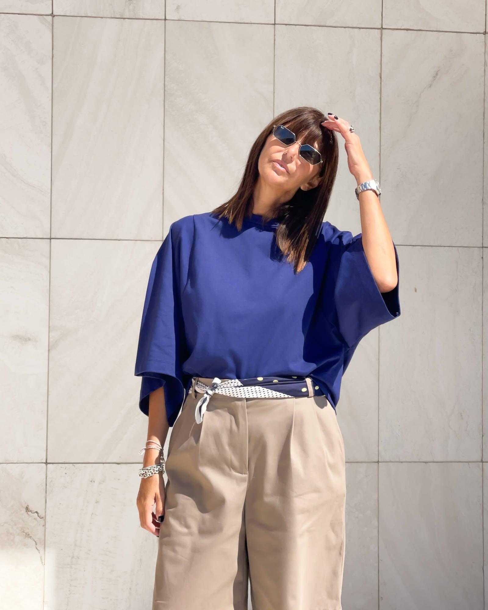 T-SHIRT OVER LINDSEY BLU NAVY