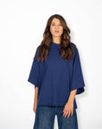 T-SHIRT OVER LINDSEY BLU NAVY