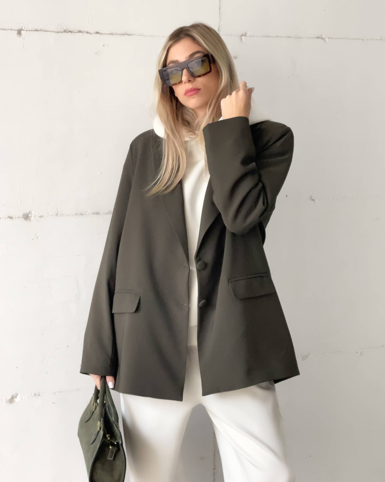 OVERSIZED DAMIAN BLAZER ARMY
