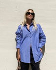 CAMICIA HEATHER RIGA BLU