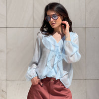 BLUSA ROUCHES OPHELIA NUVOLA