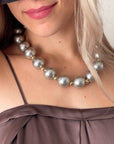 COLLANA GIROCOLLO PERLE GRIGIO