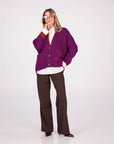 CARDIGAN ORSINA VIOLA RUGGINE