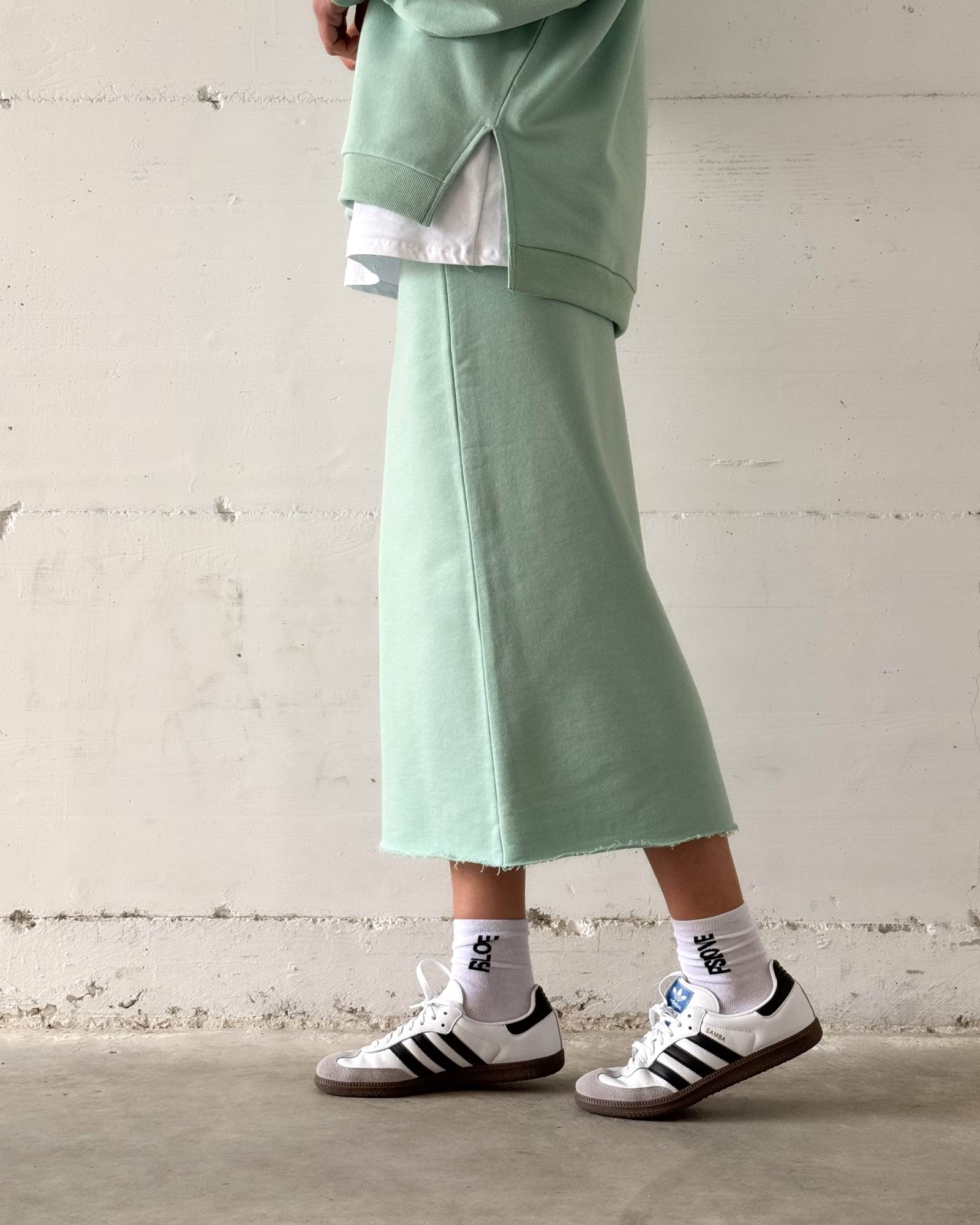 GONNA IN FELPA GINNY VERDE ACQUA