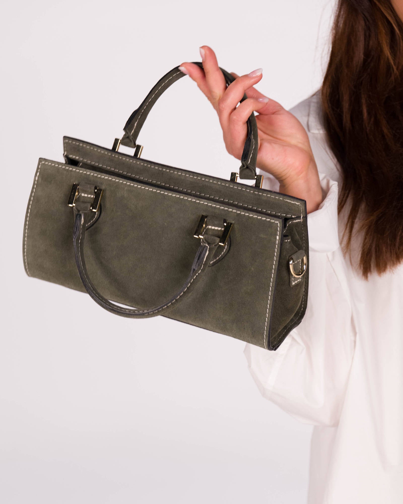 BORSA IN PELLE CELINA OLIVA