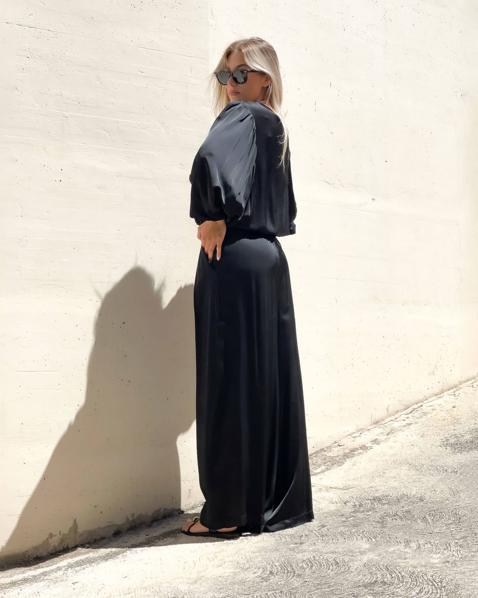 PANTALONE SATIN JADE' NERO