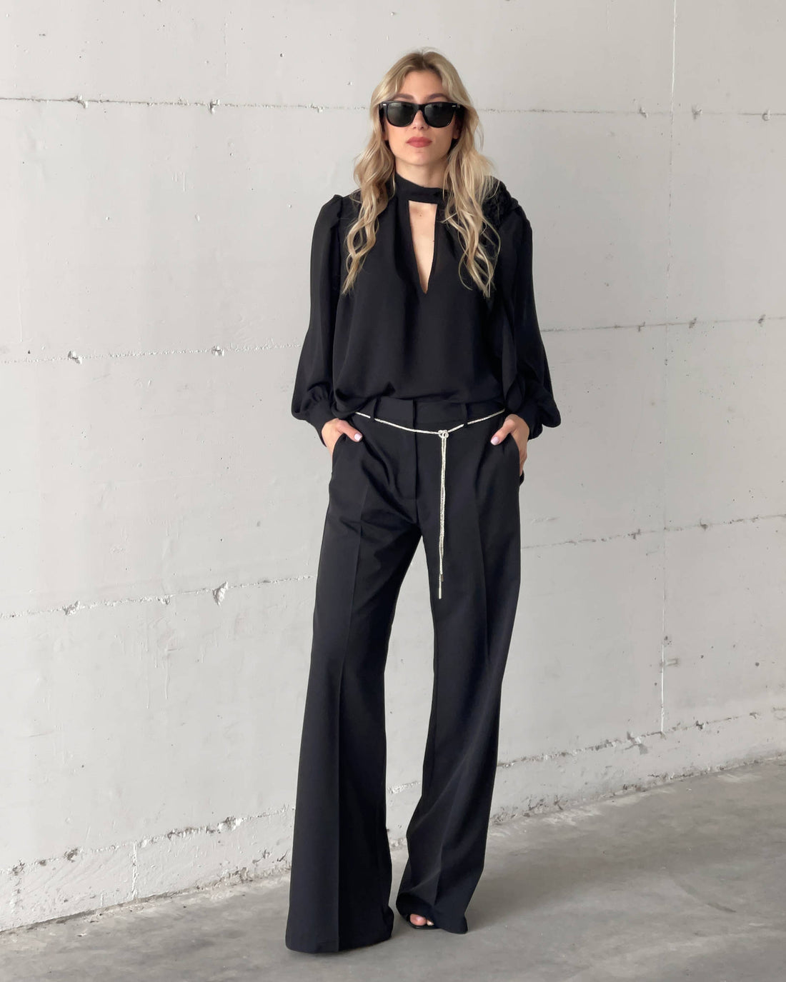BLUSA IN GEORGETTE EUDORA NERO
